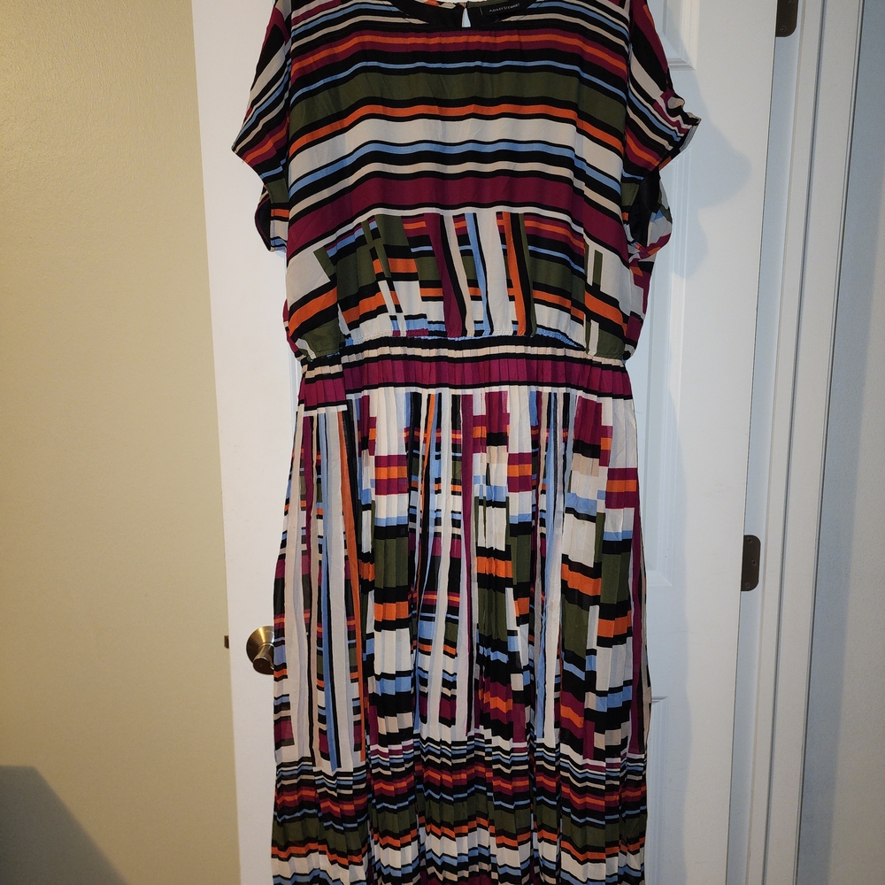Ashley Stewart Multicolor Striped Maxi Dress